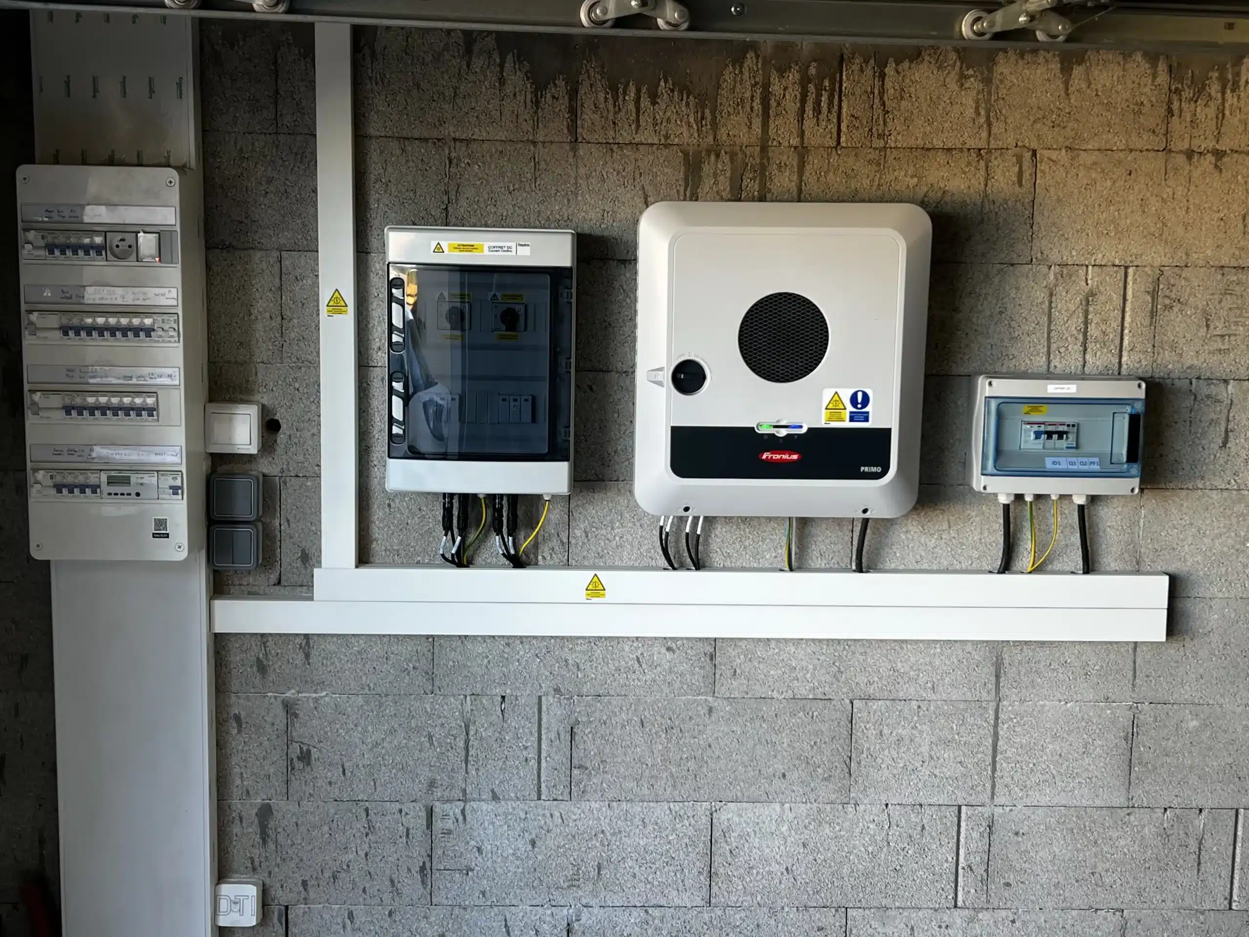 des panneaux solaires Trina Solar et un onduleur central Fronius